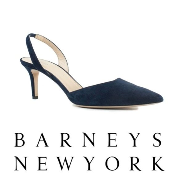 blue suede slingbacks